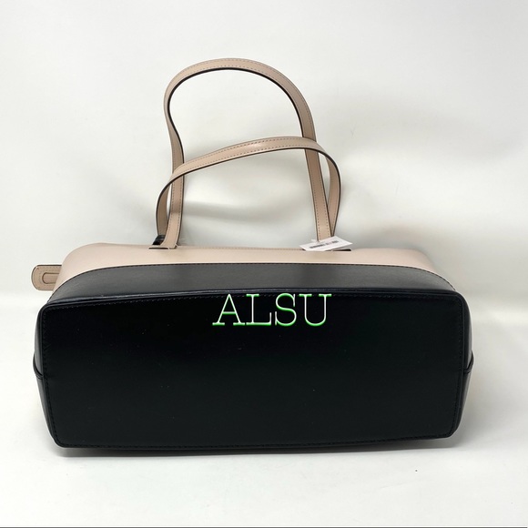 Kate ♠️ Spade Briel Large Tote Leather Beige Black - Picture 5 of 11